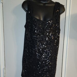 Old Navy Black Sequin Tank Top